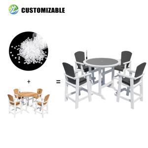 Ensemble <span class=keywords><strong>de</strong></span> salle à manger <span class=keywords><strong>de</strong></span> patio en PEHD - 4/6 places, résistant aux intempéries pour les fêtes <span class=keywords><strong>de</strong></span> <span class=keywords><strong>jardin</strong></span>/barbecue - Product Image 1