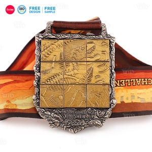 Medallas de Maratón Personalizadas de Aleación de Zinc Duraderas de Fábrica, Cintas de Alta Calidad, Medalla de Correr con Rompecabezas, Logotipo Personalizado, Esmalte 3D UV - Product Image 2