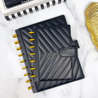 Agenda 2026 Personalizada con Cubierta de Cuero PU, Diseño Ejecutivo, Acolchada y de Lujo - Color Negro Elegante, Ideal para Regalo