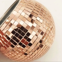 Porte-bougie en mosaïque de verre vintage à fond plat, pot à plantes avec lentille DISCO