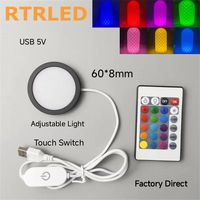 Lampe LED USB 5V blanc chaud pour impression 3D, compatible avec le kit de lampe LED Bambu Lab 001, lampe ronde argentée sous-meuble 001