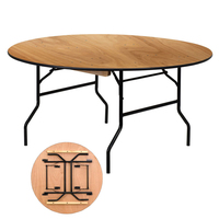Klappbarer runder Holztisch, modernes Restaurant-Esszimmermöbel-Set, Garten-, Bankett-, Hotel-, Hochzeits-Klapptisch für den Außenbereich