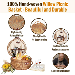 <span class=keywords><strong>Cesta</strong></span> <span class=keywords><strong>de</strong></span> <span class=keywords><strong>Picnic</strong></span> en Forma <span class=keywords><strong>de</strong></span> Corazón, <span class=keywords><strong>Cesta</strong></span> <span class=keywords><strong>de</strong></span> Mimbre Romántica Tejida para Campamento, Fiestas al Aire Libre - Product Image 4