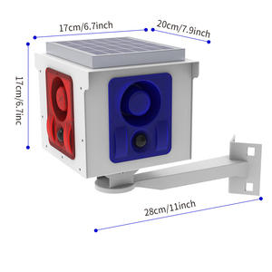 Solar ABS 360-Grad-Induktionsalomlicht 4-Kanal-Schalllicht mit großem Horn Warnung Diebstahls icherung 5-8m Erkennung - Product Image 1