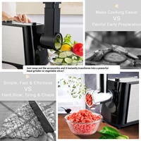 Hachoir à viande électrique en acier inoxydable avec prise US/EU, commande par bouton-poussoir, machine à saucisses pour usage domestique