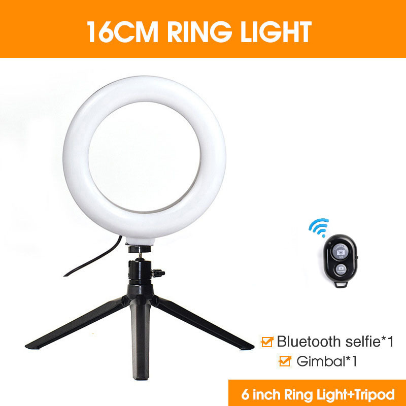 Lumière droite 6 pouces + trépied + selfie