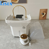 Bac à shampoing portable Kisen Head Spa Bac Salon avec réservoir d'eau sans tuyauterie, lumière colorée, prise EU UK US AU, livraison en 7-10 jours