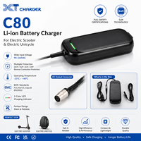 Chargeur de batterie Li-ion C80 de haute qualité pour trottinette électrique, monocycle, refroidissement sans ventilateur, norme EMC, certifié FCC EN55032, GaN