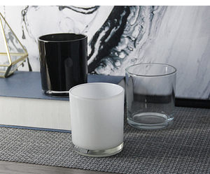 Bocaux à bougies en verre <span class=keywords><strong>d</strong></span>époli noir mat avec couvercles – Récipients minimalistes pour bougies, pour une <span class=keywords><strong>d</strong></span>écoration intérieure esthétique – Gobelets à bougies en verre - Product Image 6