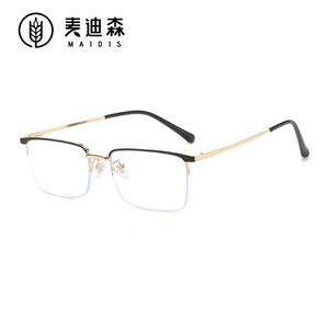 Maidis Square Metal Frame Anti Blue Light Eyeglasses Unisex Reading Glasses - Product Image 3