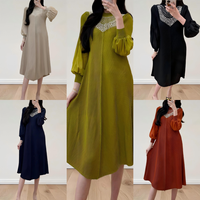 Robe plissée modeste unie pour femme, idéale pour l'église, haute qualité, taille unique, vente en gros, ODM, tenue décontractée