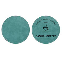 Sous-verres promotionnels en cuir sublimé avec logo personnalisé – Formes rondes/carrées noires durables, style tendance