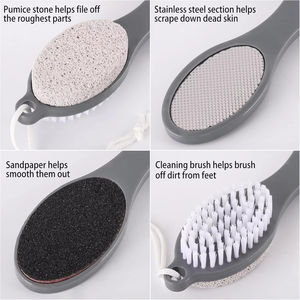 Outil de thérapie des pieds 4-en-1 en gros : brosse exfoliante, lime, brosse de nettoyage des ongles - Product Image 6