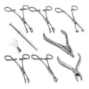 YaBa-Pinzas de acero inoxidable para tatuaje, accesorios para tatuaje, 316 L, Piercing corporal