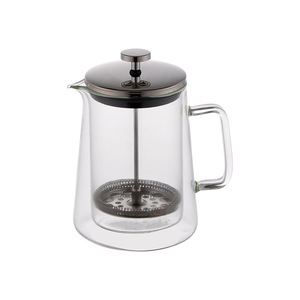 Cafetera Francesa de Vidrio Borosilicato y Acero Inoxidable, Hecha a Mano, Soplada a Bocca, Ecológica, con Doble Capa y Émbolo - Product Image 3