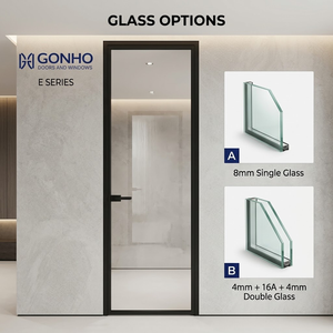 <span class=keywords><strong>Porta</strong></span> a <span class=keywords><strong>Battente</strong></span> in Lega di Alluminio con Inserto in Vetro e Finitura del Telaio Nera o Grigia per Ristrutturazioni Immobiliari e Installatori di Porte in Vetro - Product Image 3