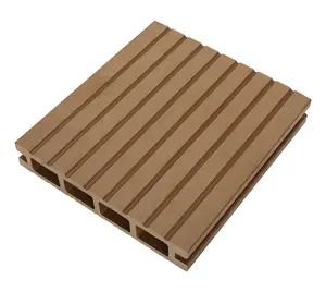 Weather Resistant Wpc Board With Seven Round Holes 148*23mm Wood Plastic Composite Co Extrusion For Outdoor