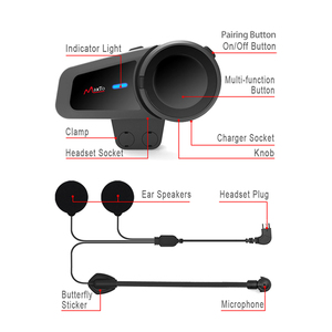Auriculares Bluetooth MaxTo M2, intercomunicador de grupo con casco - Product Image 6