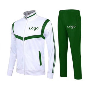 Custom Logo Unisex Tracksuit Set White Blue <b>Jacket</b> Black Pants Full-Zipper Sporty Winter Adult Size Quick Dry Breathable - Product Image 5