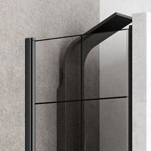 Nicchia Doccia Articolata Kamalu NICO-B3000 90cm con Telaio Nero e Serigrafia, Accessorio Moderno per Bagno - Product Image 4