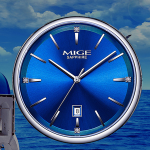 Reloj de Cuarzo Personalizado OEM de 39 mm, Reloj de Cuero Azul para Parejas, Reloj de Cuarzo Casual de Lujo para Hombre - Product Image 4