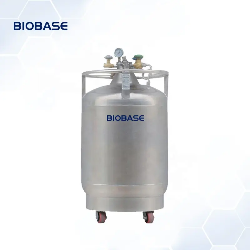 BIOBASE Réservoir cryogénique auto-pressurisé en acier inoxydable 200L Conteneur d'azote liquide pour laboratoire