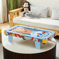 Table de billard pour enfants 6 en 1, table de jeux multifonctionnelle, billard, curling, bowling, sling puck, ludo, gobang, jeu d'intérieur portable pour la maison TM-3106