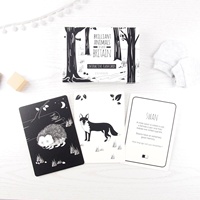 Cartes flash éducatives pour enfants sur l'alphabet des animaux avec impression personnalisée du logo pour l'apprentissage des tout-petits, boîte de rangement en papier double face