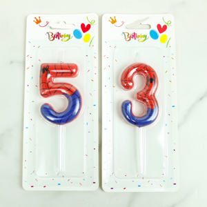 Usine directe en gros grande toile d'araignée Style numéro bougies 0-9 bâtons pour Halloween fête d'anniversaire gâteau décoration cérémonie - Product Image 3