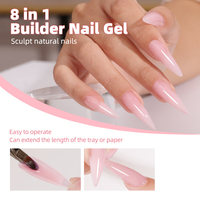 Gel Constructeur HS Custom 8 en 1 Non Collant SANS HEMA Gel Dur UV LED Soak Off pour Extension d'Ongles et Sculpture d'Ongles Naturels
