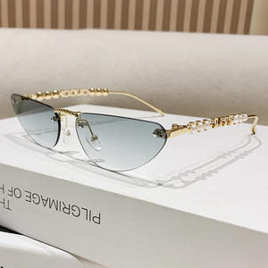 แว่นกันแดดทรงสามเหลี่ยมกรอบโลหะ ดีไซน์ไร้กรอบ ป้องกันแสงแดดและรังสียูวี เหมาะสำหรับกิจกรรมกลางแจ้งบนท้องถนน - Product Image 5