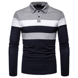 <span class=keywords><strong>Polo</strong></span> da Golf OEM & ODM con Logo Personalizzato, <span class=keywords><strong>Manica</strong></span> <span class=keywords><strong>Lunga</strong></span>, Design Patchwork per <span class=keywords><strong>Uomo</strong></span>, Casual in Poliestere - Product Image 3