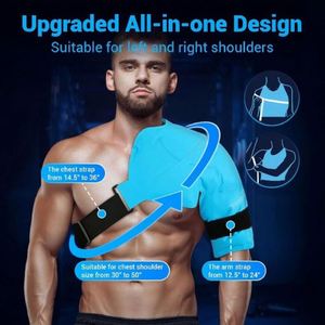 Attelle de compression rotative pour épaule avec pack de glace, thérapie par le froid, certifiée FSA et HSA, réglable, réutilisable, grande taille, Classe II, pour soulagement de la douleur post-chirurgie - Product Image 5