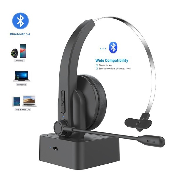 Telephone Earphones Hot Item Head Mounted Aviation 5.4 Wireless Headphone with Microphone