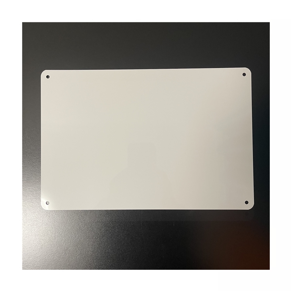 Gloss White at 9"X12"X0.65mm Round Corner Four Holes