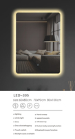 Miroir Led rond moderne mural BT Speaker Touch Switch Screen Smart Mirror Silver Led Light Miroirs de salle de bain avec lumière