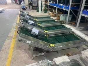 ناقل حزام مائل عمودي أخضر مخصص من كلوريد البولي فينيل في صناعة الأغذية والمشروبات - Product Image 6