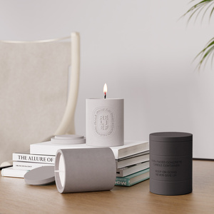 Bán Buôn 6Oz 10Oz Biểu Tượng Tùy Chỉnh Hiện Đại Rỗng Xi Măng Nến Tàu Nồi Container <span class=keywords><strong>Handmade</strong></span> Sang Trọng Bê Tông Nến Jar Chủ - Product Image 3