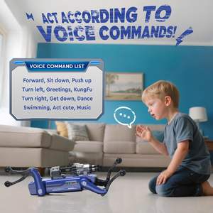 スマートインタラクティブSTEMロボット犬のおもちゃ音声リモコン電気30 + リアルアクションプログラム可能 - Product Image 4