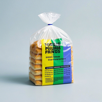 Pochette d'emballage de pain en plastique réutilisable imprimée personnalisée Sacs à fond de bloc OPP PE Sac d'emballage de boulangerie à guichet
