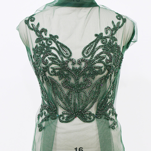 Applique de robe de mariée en dentelle perlée <span class=keywords><strong>3D</strong></span>, décorative, de luxe, en pierre de mode, avec diamants, cousue à la main - Product Image 1