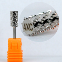 Fraise à ongles professionnelle électrique 3/32 en carbure 4XC, à tête longue et barillet large, bleu et or, pour manucure, avec logo personnalisé, pour ponçage grossier