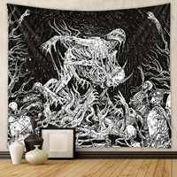 Offre Spéciale Bohème Tissé Couverture Tapisserie Conception Unique Logo Personnalisé Coton Tricoté Paysage Décoration Murale pour La Maison et Pique-Nique