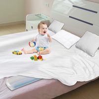 Lot de 2 barrières de lit de sécurité portables pour tout-petits et personnes âgées, pliables en PVC/plastique pour lits jumeaux/grands lits/triples