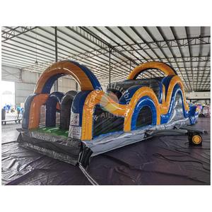 Circuito de Obstáculos Inflable Comercial Gigante para Fiestas al Aire Libre, Combinación de Colores Gris Mármol, Amarillo y Azul, <span class=keywords><strong>Radical</strong></span> Run - Product Image 5