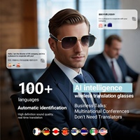 GY100 Lunettes de Soleil Intelligentes Traducteur Vocal Sans Fil Multi-Langues Assistant Vocal Recharge Magnétique Bluetooth Traduction IA
