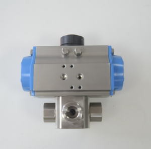 Válvula de Bola Neumática de Cuatro Vías, de Alta Presión, Doble en Forma de L, de Acero Inoxidable X&BBV006 - Product Image 1
