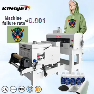 Kingjet 3D agitador de pó impressoras dtf secagem adesivo duplo 4 cabeças de impressão 30 cm máquina de impressão de filme pet transferência impressora dtf