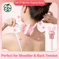 Marteau de massage manuel en armoise motif lapin de dessin animé mignon pour femmes, pour la santé, le soulagement du stress et la relaxation corporelle
