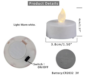 Thiết lập của 2 Pin hoạt động <span class=keywords><strong>Mini</strong></span> nhựa <span class=keywords><strong>LED</strong></span> tealight - Product Image 3